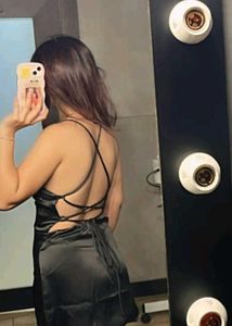 Sleek Black Satin Slip Dress
