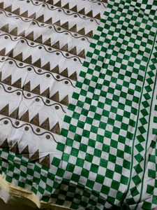 Classy And Beautiful White Printed Cotton Saree