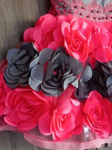 Adorable Pink Gray Floral frock 1 to 2 years