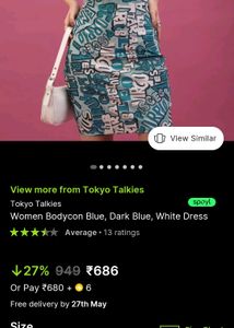 New With Tag! Blue Graphics Dress
