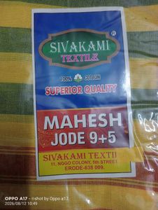 Sivakami Mahesh dhoti jode (dhoti with uttari)