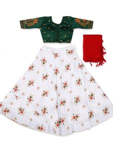 Elegant White Floral Lehenga Choli