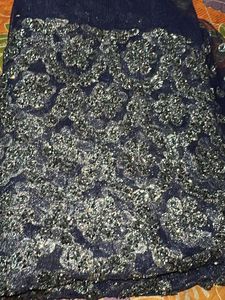 Embellished Navy Blue Net dress material….