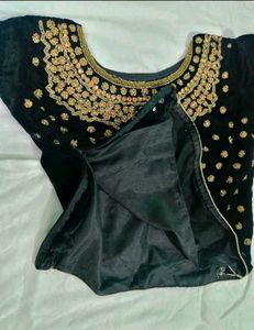 Black Velvet Sequins work Choli