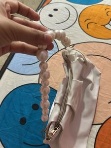 White Pearl Handle Clutch Bag