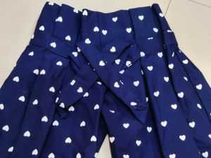 Cute Heart Print Wide Leg Pants