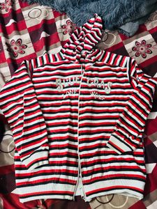Striped Zip-Up Hoodie