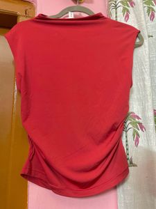 H&amp;M Gathered Cap-Sleeved Top - Size