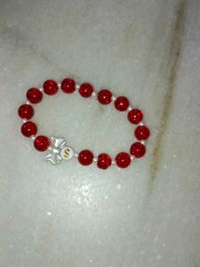 Charming Red Beaded Bracelet with Charm