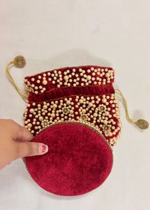 Shadi Embellished Velvet Potli Bag