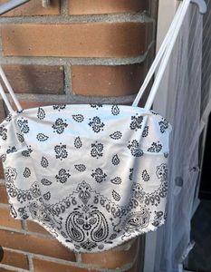 White Paisley Crop Top