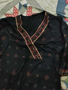 Elegant Black Printed Kurta