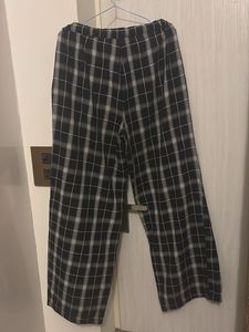 Checked Wide-Leg Pants