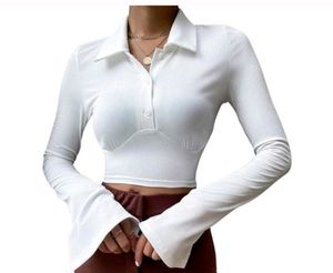 White Bell Bottom Sleeves Crop Top
