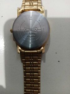 Sonata Gold Tone Watch