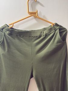 Olive Green Flare capri