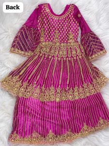 Stunning Pink &amp; Gold Embroidered wedding gown