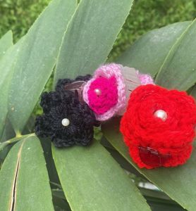Crochet Rose Hair Claws