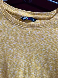 Cute Shoulder Cut Butter Yellow Top