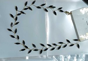 Elegant Black Leaf Necklace
