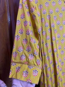 Yellow Printed Kurta
