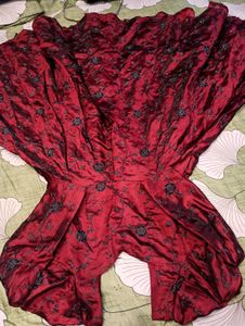 Elegant Red Embroidered Dress