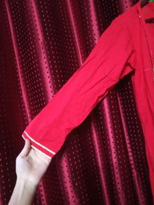 TJORI Red Shrug Dress