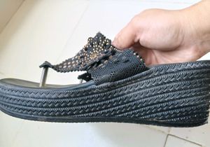 Black Embellished Flats