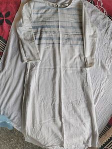 White Kurta with Blue Stripes