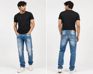 Peter England Men's Blue Wash Denim Jeans