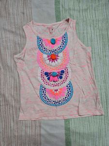 Girls' Embellished Sleeveless Tank Top