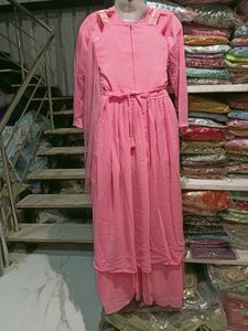 Elegant Pink Embroidered Kurta Set 4pc