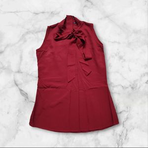 Maroon Bow Tie Blouse
