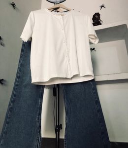 Classic White Button-Up Top🕶️👜