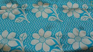 Beautiful Blue Saree with Intricate Patterns