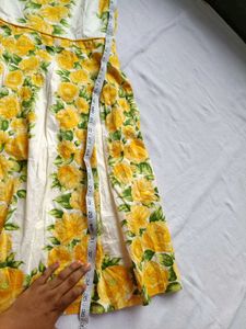 Charming Yellow Floral Sleeveless Dress