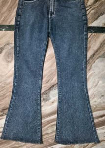 Stylish Flared Black Denim Jeans
