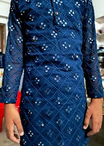 Elegant Blue Mirror Work Kurta