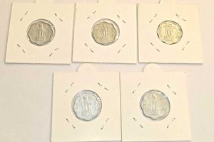 Set Of 5 Rare Two Paise Coins For Sale