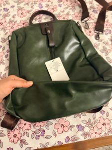 Stylish 2-in-1 Convertible Green Backpack ToteBag
