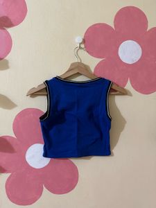 Blue Chica Crop Tank Top