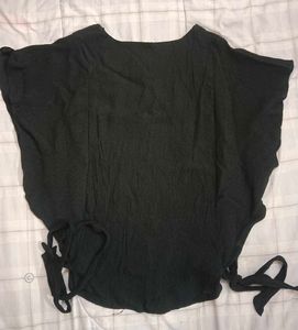 Chic Black Batwing Sleeve Top