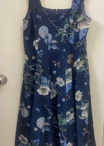 Premium : Floral Print A-Line Dress