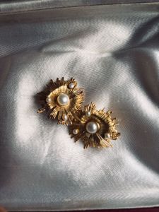18K Gold Plated Pearl Burst Earrings