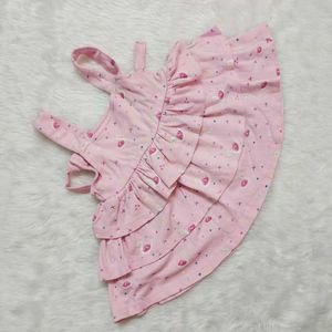Baby Girls Pink Layered Ruffle Pinafore Dress