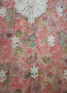 Pink Floral Embroidered Kurta