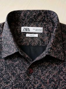 ZARA Men's Printed Long Sleeve Shirt