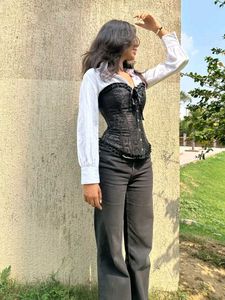 Black Corset Style Blouse