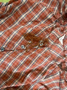 Plaid Off-Shoulder Puff Sleeve Top