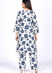 Blue Floral Print Kurta